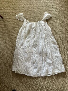 Love Sam White Cotton Swiss dot Dress
